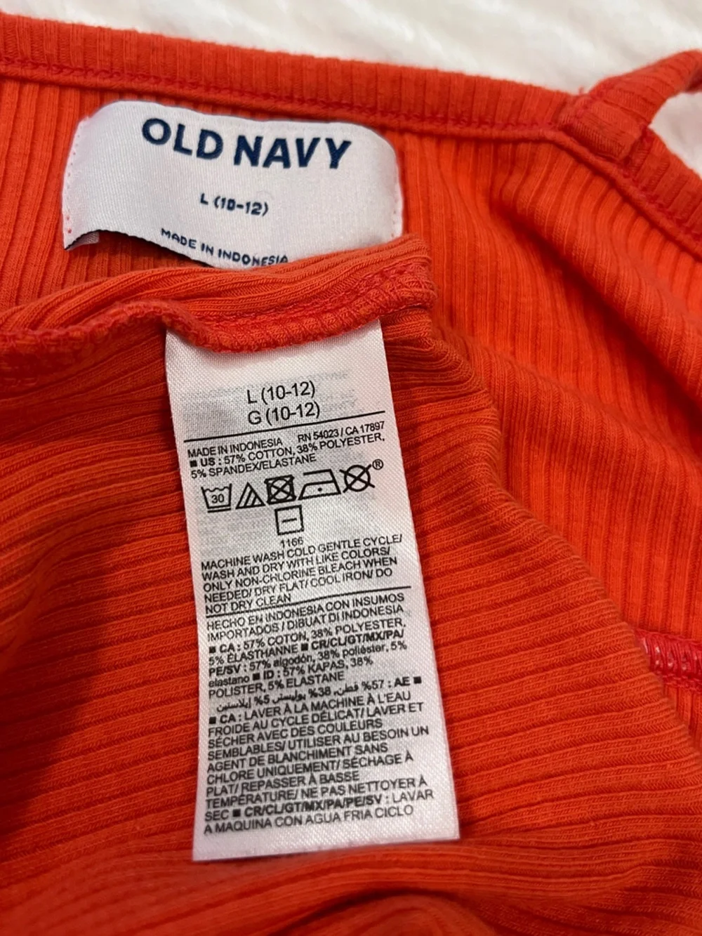 Old Navy‎ Orange Ribbed Tank Dress Ruffle Hem Girls large sundress